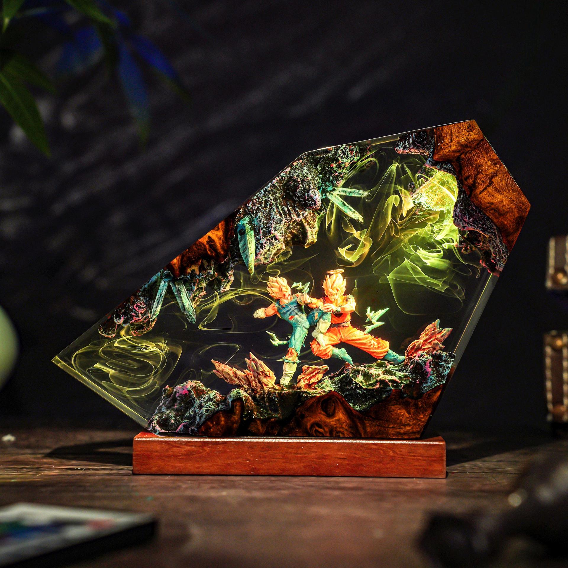 Resin Art Goku - Goku & Vegeta Epoxy Resin Handmade