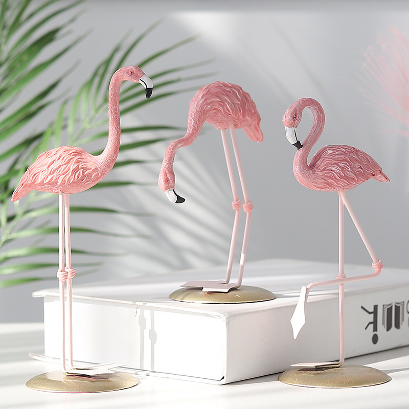 3PCS Pink Flamingo Figurines T - Resin Art Wedding Gift recension och pris