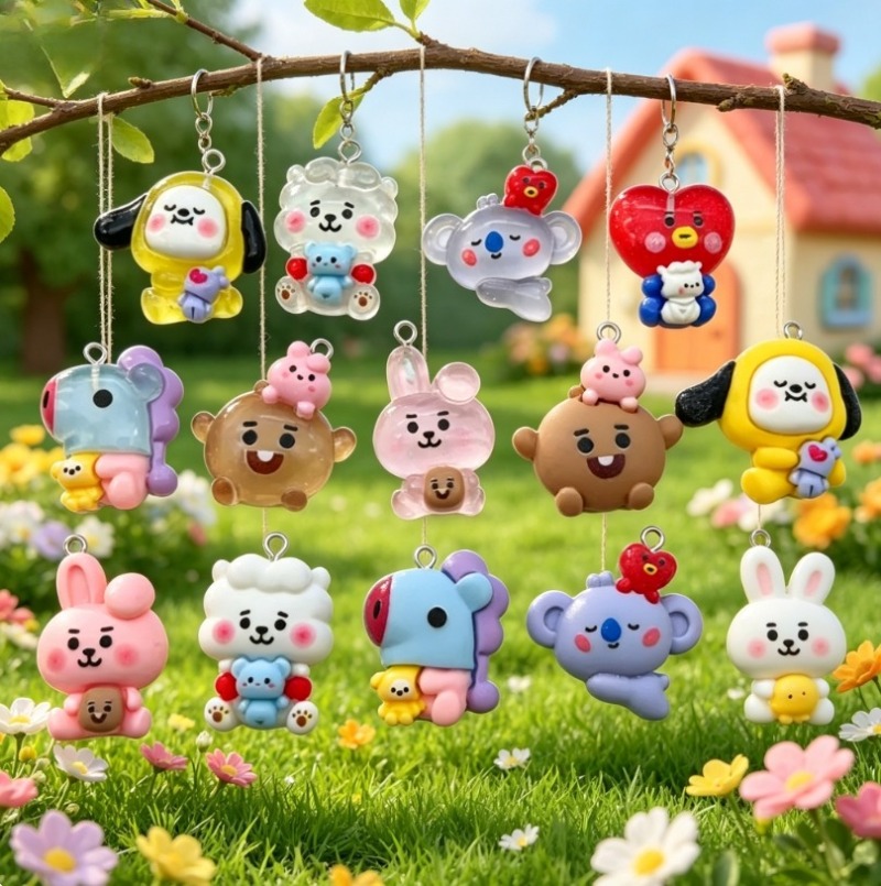 7pcs BT21 Resin Cartoon Charm  - Resin Art Kits For Adults recension och pris