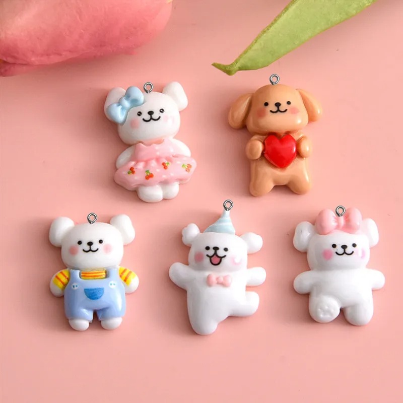 10pcs Cartoon Dog Resin Charms - Resin Art Bracelet recension och pris