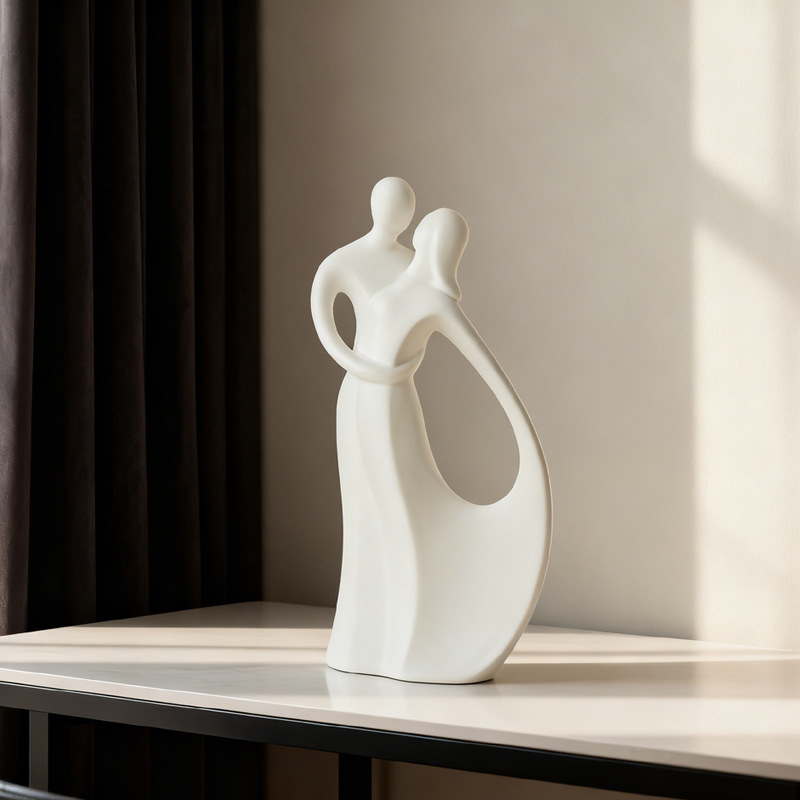 Nordic Ceramic Couple Hugging  - Resin Art Wedding Gift recension och pris