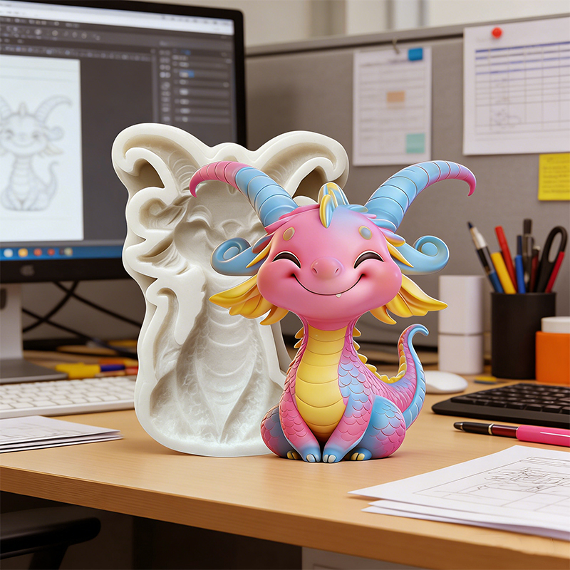 Cute little dragon silicone mo - Resin Art Clay recension och pris